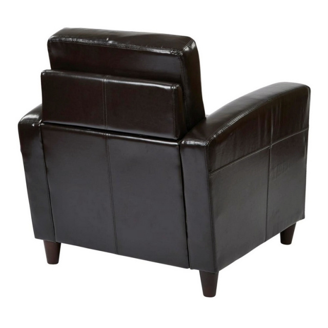 Espresso Brown Leather Club Chair